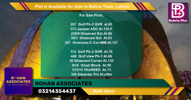 Residential Plot for Sale in Bahria Town, Lahore - (BP-89076)