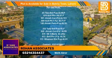 Residential Plot for Sale in Bahria Town, Lahore - (BP-89078)