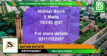 Residential Plot for Sale in Bahria Town, Lahore - (BP-89079)
