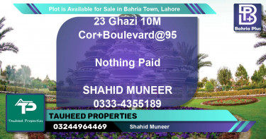 Residential Plot for Sale in Bahria Town, Lahore - (BP-89096)