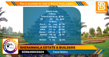 Residential Plot for Sale in Bahria Town, Lahore - (BP-89116)