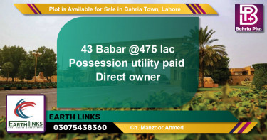Residential Plot for Sale in Bahria Town, Lahore - (BP-89124)