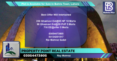 Residential Plot for Sale in Sector F - Ghaznavi Ext. Block -  Bahria Town, Lahore - (BP-89130)