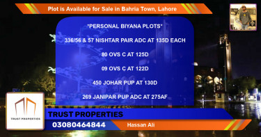 Residential Plot for Sale in Bahria Town, Lahore - (BP-89147)