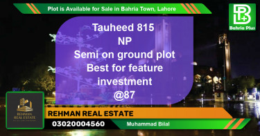 Residential Plot for Sale in Bahria Town, Lahore - (BP-89149)