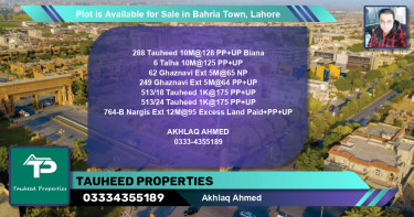 Residential Plot for Sale in Bahria Town, Lahore - (BP-89173)
