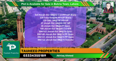 Residential Plot for Sale in Bahria Town, Lahore - (BP-89178)