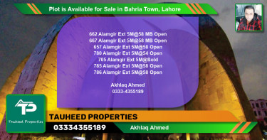 Residential Plot for Sale in Bahria Town, Lahore - (BP-89179)