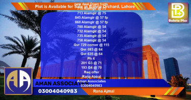 Residential Plot for Sale in Bahria Orchard, Lahore - (BP-89235)