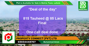 Residential Plot for Sale in Bahria Town, Lahore - (BP-89246)