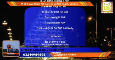 Residential Plot for Sale in Bahria Town, Lahore - (BP-89251)