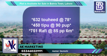 Residential Plot for Sale in Bahria Town, Lahore - (BP-89255)