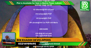 Residential Plot for Sale in Bahria Town, Lahore - (BP-89270)