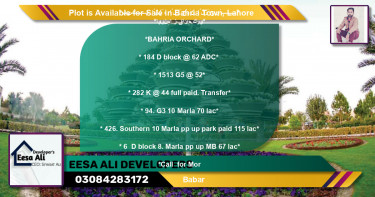 Residential Plot for Sale in Bahria Town, Lahore - (BP-89277)