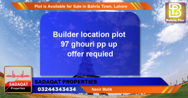 Residential Plot for Sale in Bahria Town, Lahore - (BP-89286)