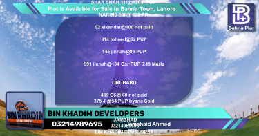 Residential Plot for Sale in Bahria Town, Lahore - (BP-89323)