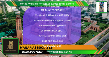 Residential Plot for Sale in Bahria Town, Lahore - (BP-89325)