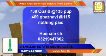 Residential Plot for Sale in Bahria Town, Lahore - (BP-89355)