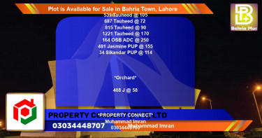 Residential Plot for Sale in Bahria Town, Lahore - (BP-89369)