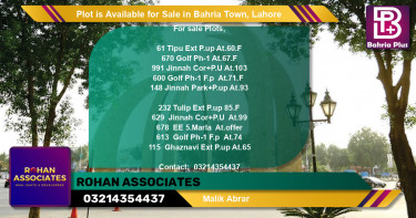 Residential Plot for Sale in Bahria Town, Lahore - (BP-89410)