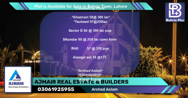 Commercial Plot for Sale in Bahria Town, Lahore - (BP-89419)