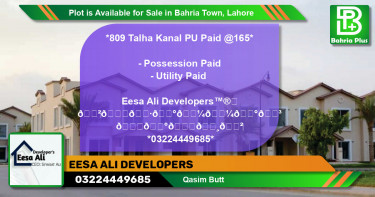 Residential Plot for Sale in Bahria Town, Lahore - (BP-89441)