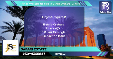 Residential Plot for Sale in Bahria Orchard, Lahore - (BP-89467)