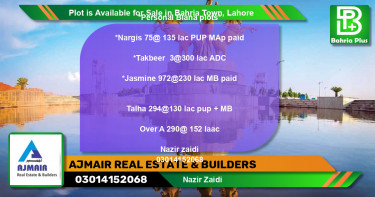 Residential Plot for Sale in Bahria Town, Lahore - (BP-89491)