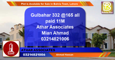 Residential Plot for Sale in Bahria Town, Lahore - (BP-89519)