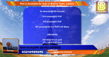 Residential Plot for Sale in Bahria Town, Lahore - (BP-89529)