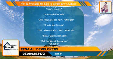 Residential Plot for Sale in Bahria Town, Lahore - (BP-89530)