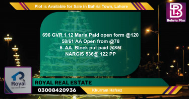 Residential Plot for Sale in Bahria Town, Lahore - (BP-89533)
