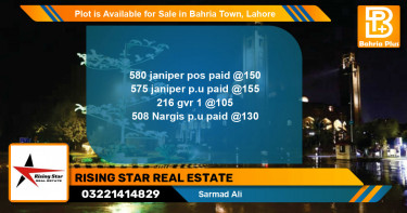 Residential Plot for Sale in Bahria Town, Lahore - (BP-89544)
