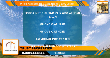 Residential Plot for Sale in Bahria Town, Lahore - (BP-89555)