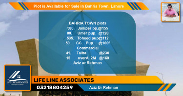 Commercial Plot for Sale in Bahria Town, Lahore - (BP-89599)
