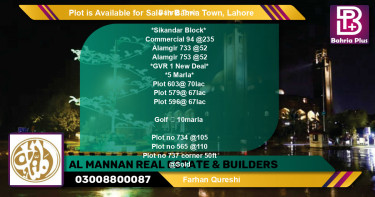 Commercial Plot for Sale in Bahria Town, Lahore - (BP-89619)