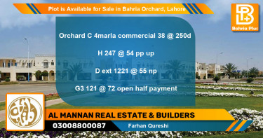 Commercial Plot for Sale in Bahria Orchard, Lahore - (BP-89621)