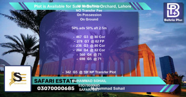 Residential Plot for Sale in Bahria Orchard, Lahore - (BP-89628)