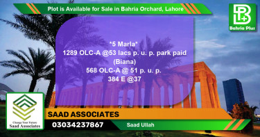 Residential Plot for Sale in Bahria Orchard, Lahore - (BP-89654)