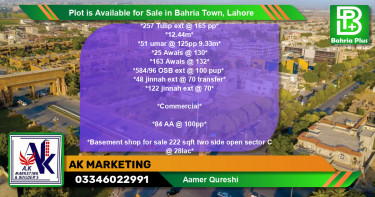 Commercial Plot for Sale in Bahria Town, Lahore - (BP-89665)
