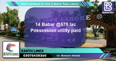 Residential Plot for Sale in Bahria Town, Lahore - (BP-89668)