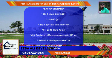 Residential Plot for Sale in Bahria Orchard, Lahore - (BP-89691)