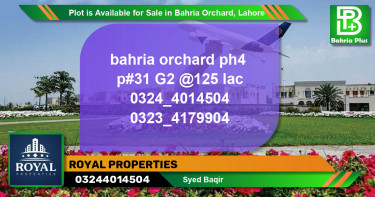 Residential Plot for Sale in Bahria Orchard, Lahore - (BP-89709)