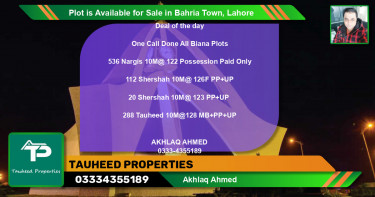 Residential Plot for Sale in Bahria Town, Lahore - (BP-89714)