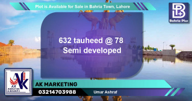 Residential Plot for Sale in Bahria Town, Lahore - (BP-89721)