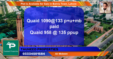 Residential Plot for Sale in Bahria Town, Lahore - (BP-89736)