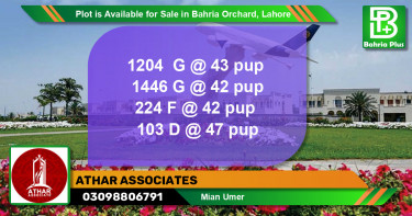 Residential Plot for Sale in Bahria Orchard, Lahore - (BP-89743)