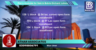 Residential Plot for Sale in Bahria Orchard, Lahore - (BP-89744)