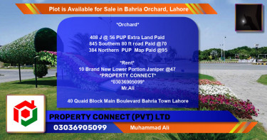 Residential Plot for Sale in Bahria Orchard, Lahore - (BP-89746)
