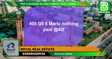 Residential Plot for Sale in Bahria Town, Lahore - (BP-89752)